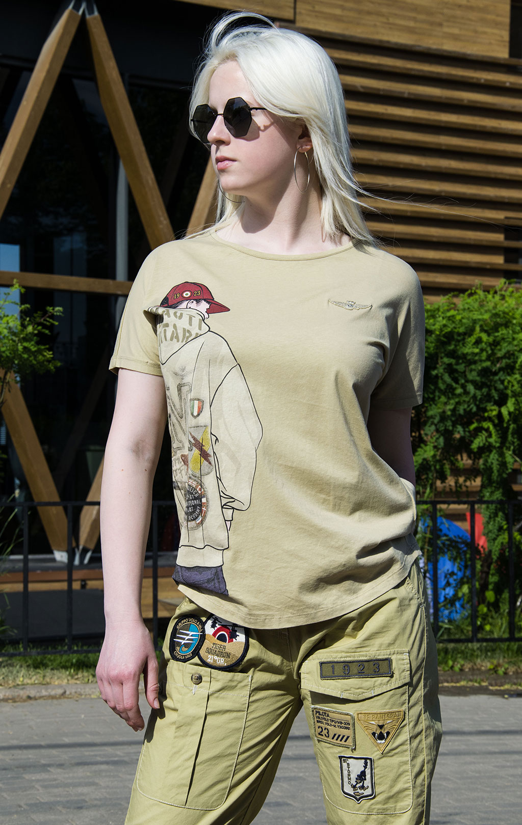 Женская футболка AERONAUTICA MILITARE SS 22/PT khaki (TS 1972) 