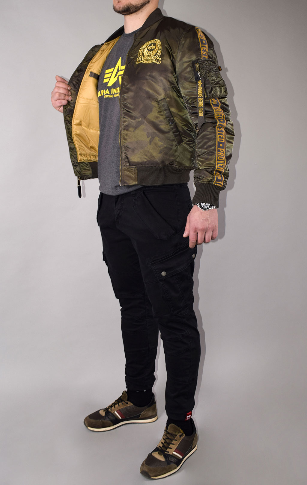 Бомбер ALPHA INDUSTRIES 60TH ANNIVERSARY MA-1 dark olive camo 