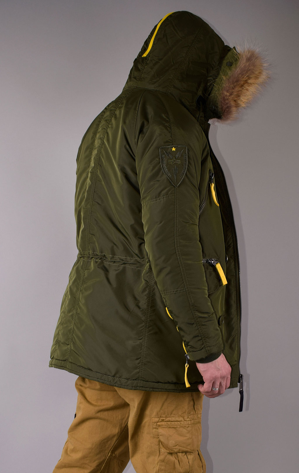 Аляска ALPHA INDUSTRIES PPS big size N-3B натур. мех dark green 