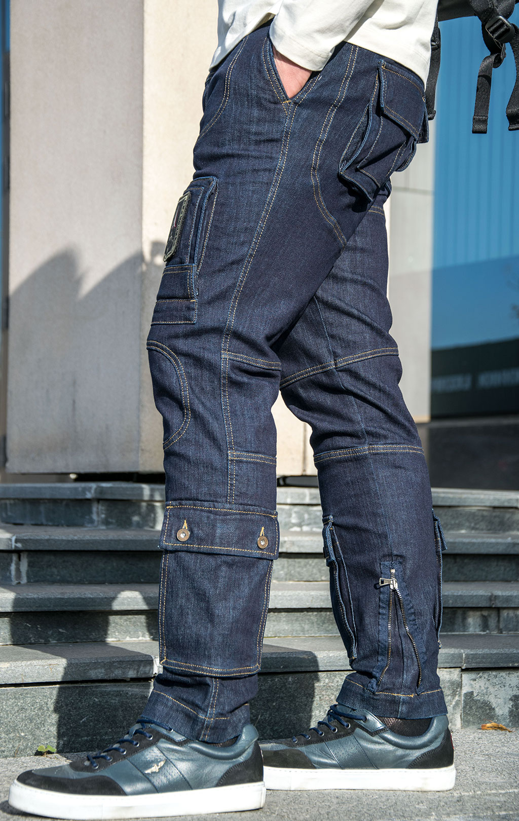 Джинсы-карго AERONAUTICA MILITARE ANTI-G плотные FW 23/24/AL dark denim wash (PA 939) 