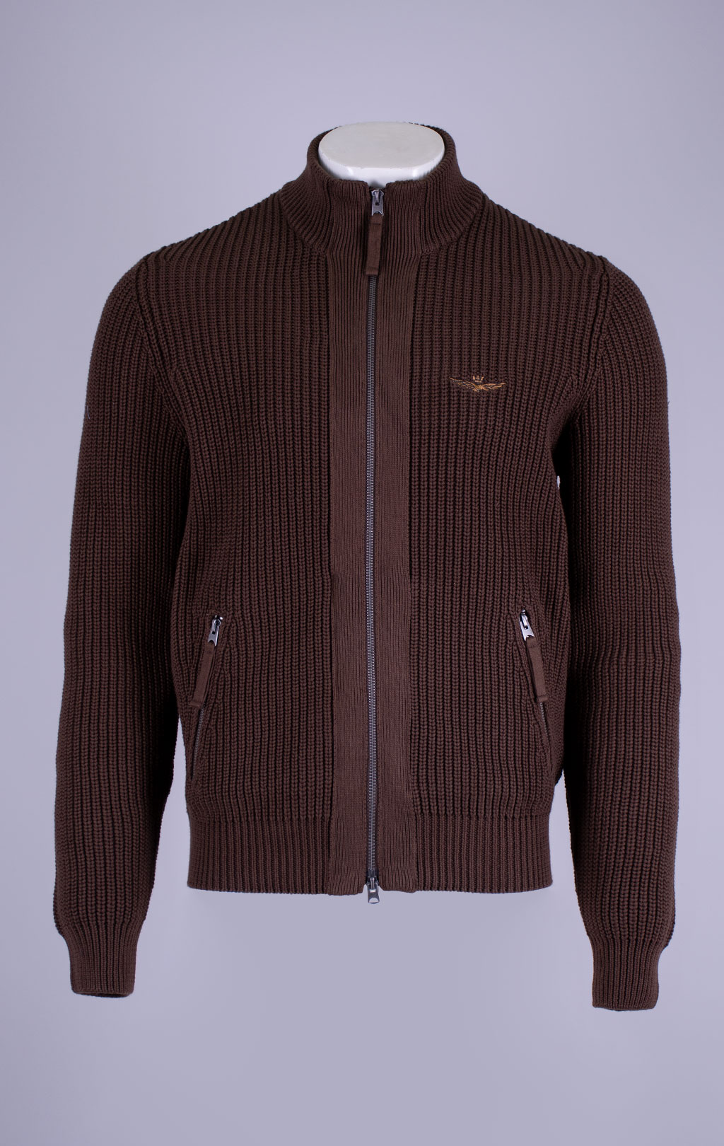 Свитер на молнии AERONAUTICA MILITARE FW 26/27/BG chestnut brown (MA 1664) 