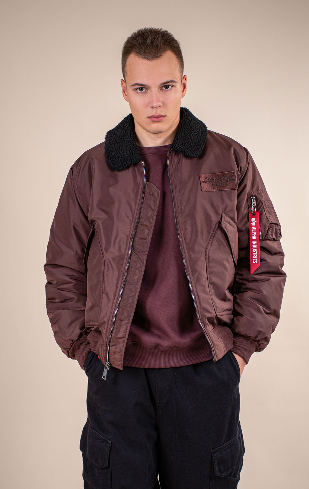 Куртка лётная ALPHA INDUSTRIES CWU 45/P RELAXED FIT FLIGHT JACKET (OXFORD SC) FW 26/27 cocoa 