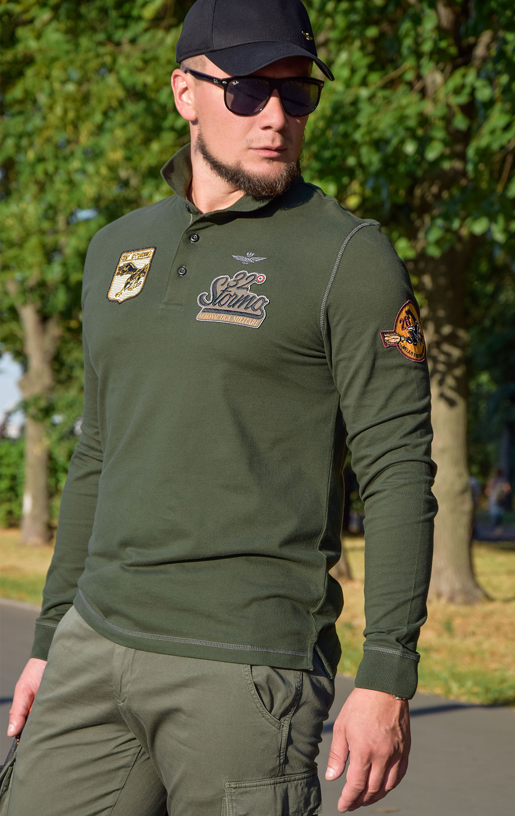 Поло-лонгслив AERONAUTICA MILITARE FW 22/23/TR verdone (PO 1659) 