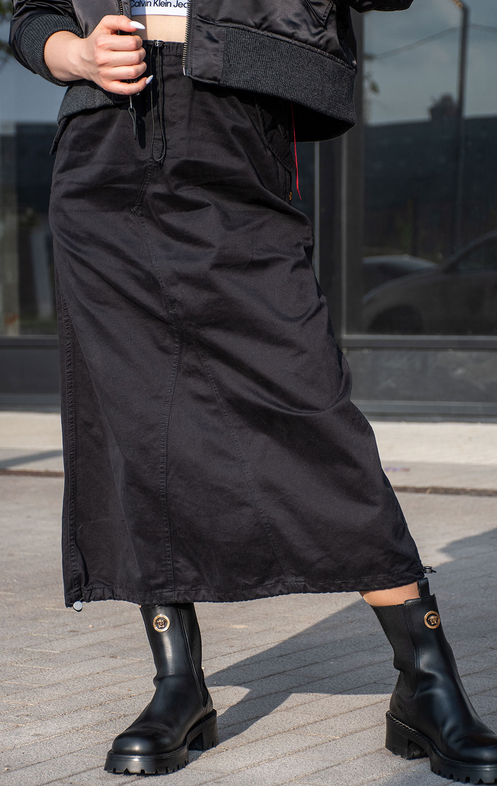 Женская юбка ALPHA INDUSTRIES DRAWCORD SKIRT FW 24/25 black 