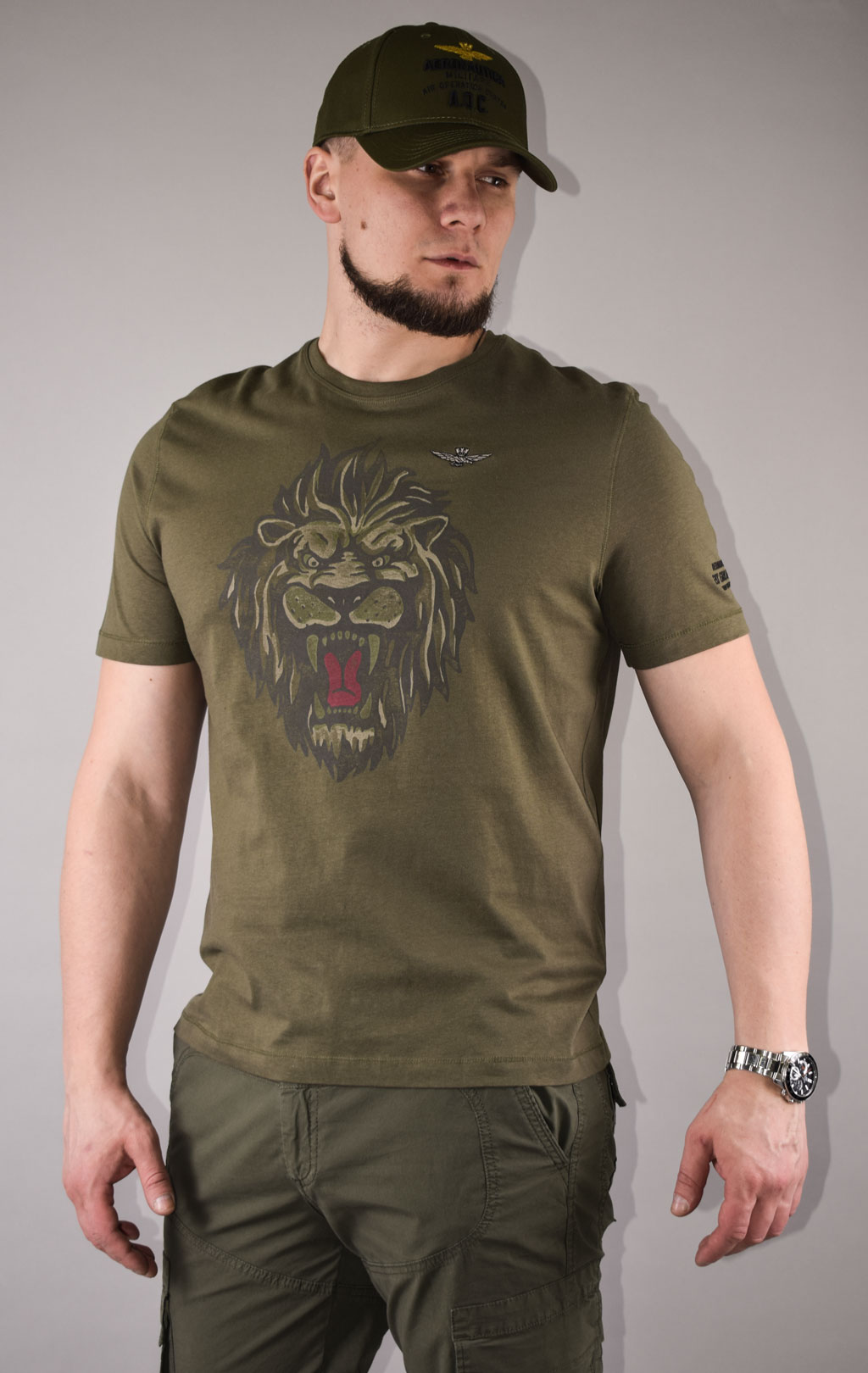 Футболка AERONAUTICA MILITARE SS 22/BD verde militare (TS 1951) 