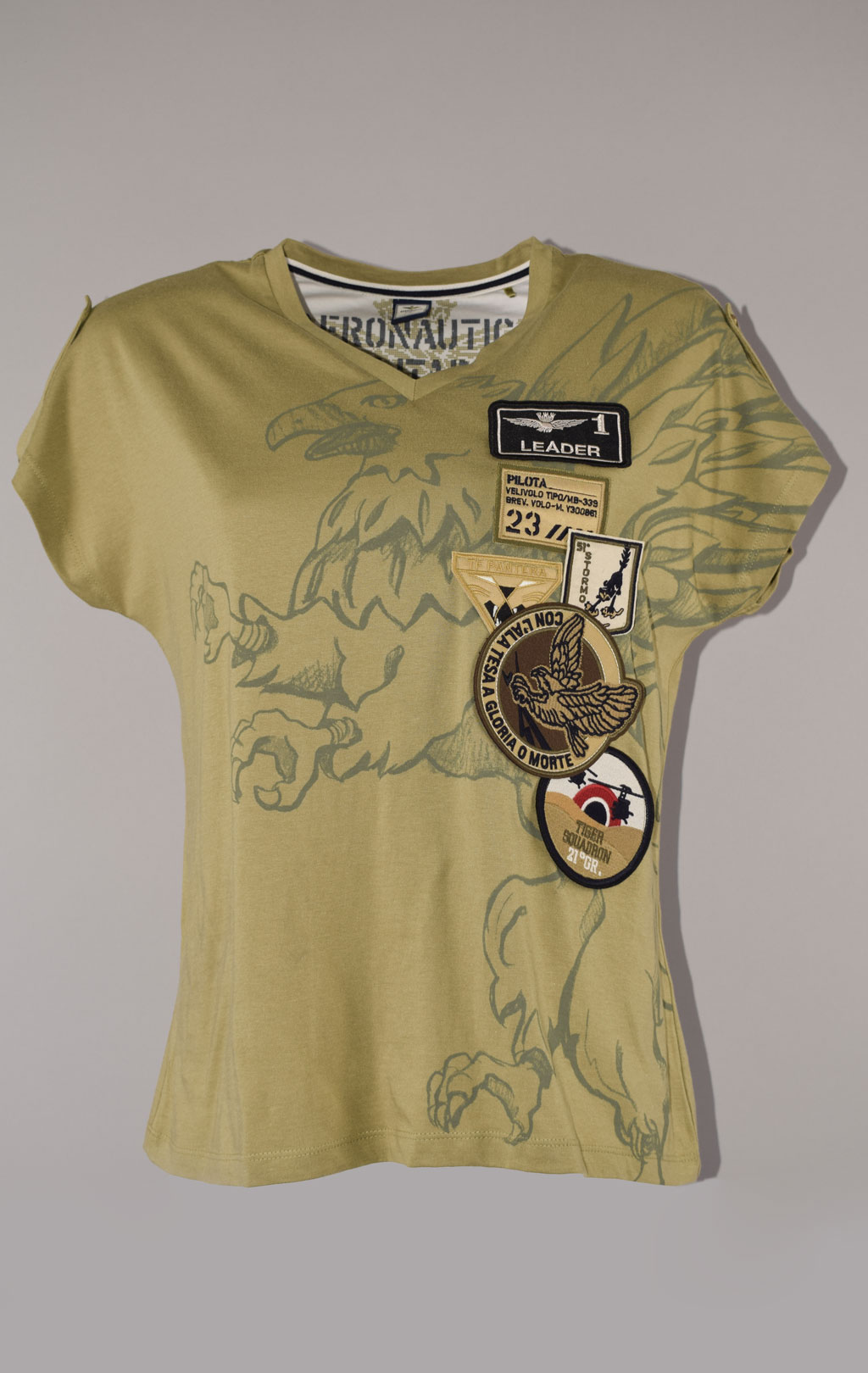 Женская футболка AERONAUTICA MILITARE SS 22/IN khaki (TS 1976) 