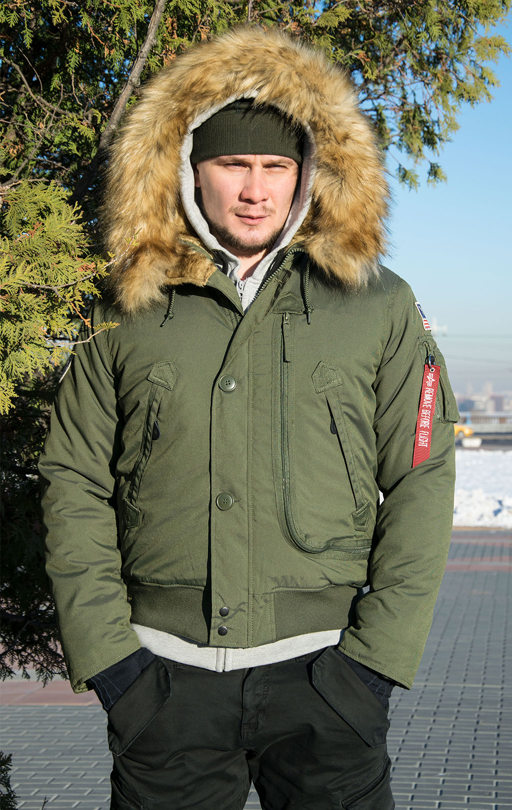 Аляска короткая ALPHA INDUSTRIES POLAR SV dark green 