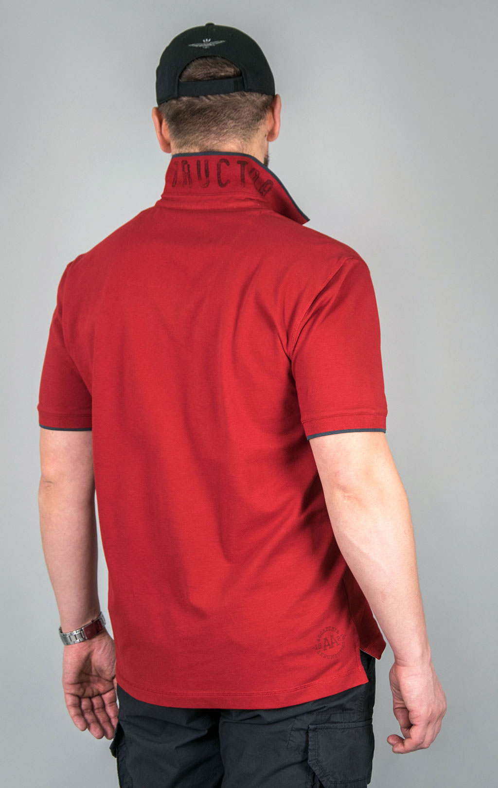 Футболка-поло AERONAUTICA MILITARE GRIFO PRINT SS 24/TR off red (PO 1753) 
