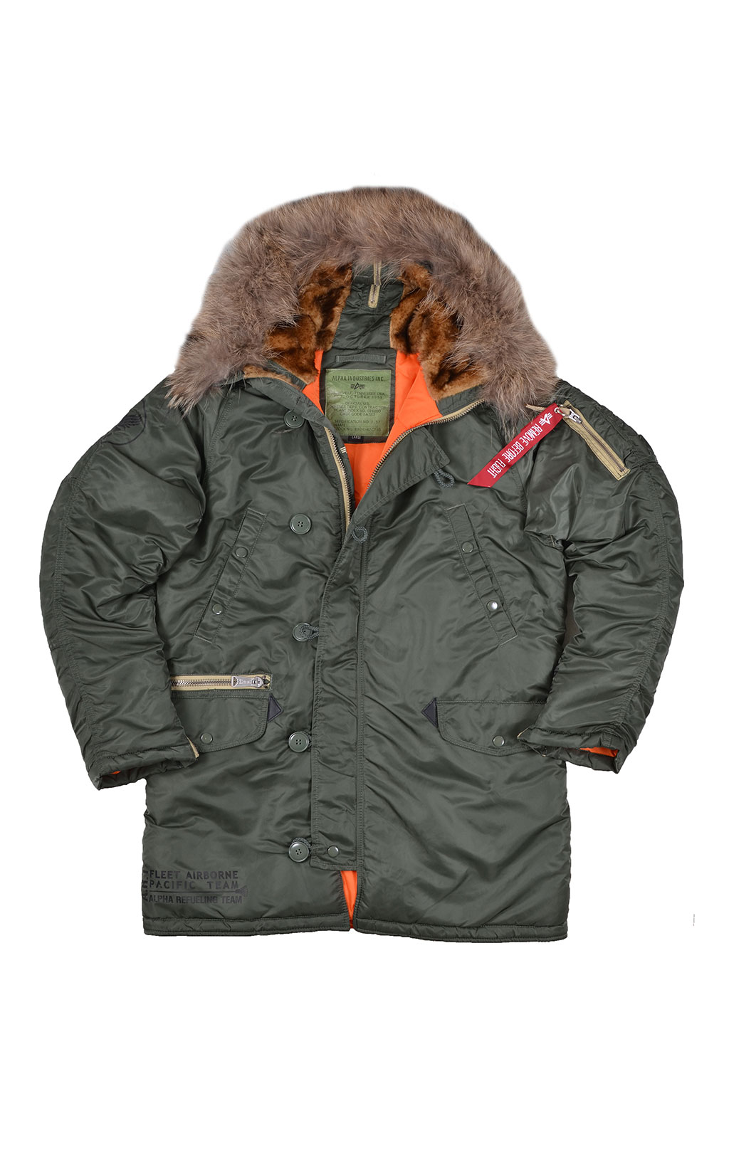 Аляска ALPHA INDUSTRIES ART VF big size N-3B натур. мех sage green 