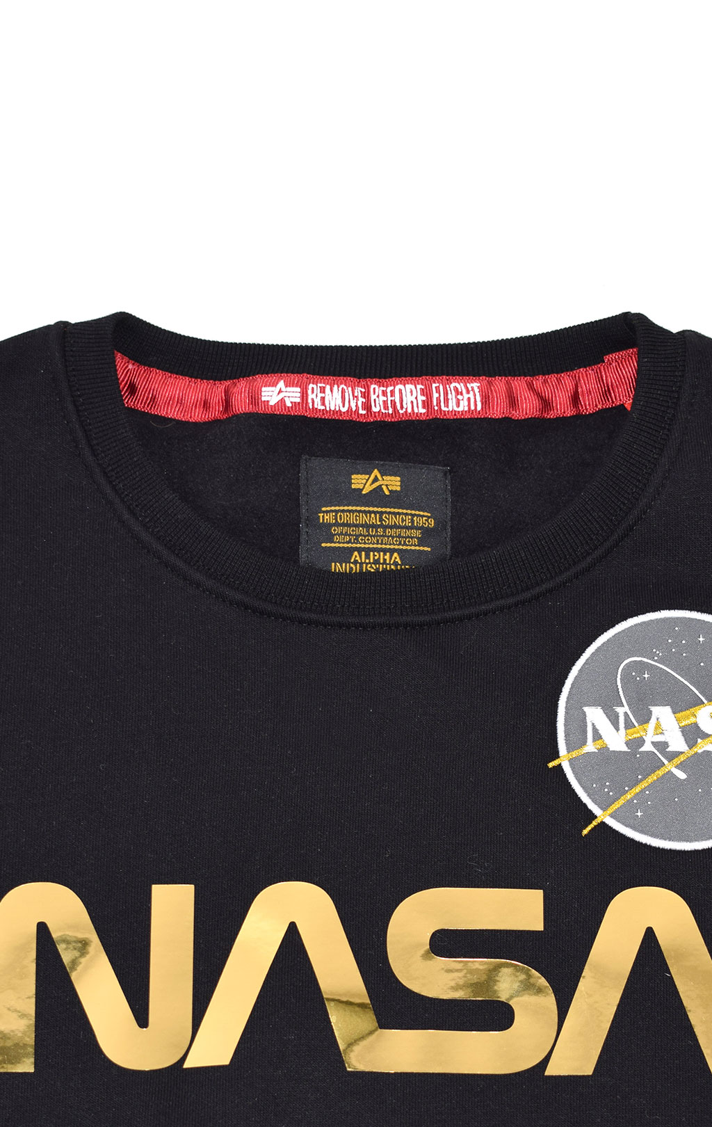 Женский свитшот ALPHA INDUSTRIES NASA PM SWEATER black/gold 