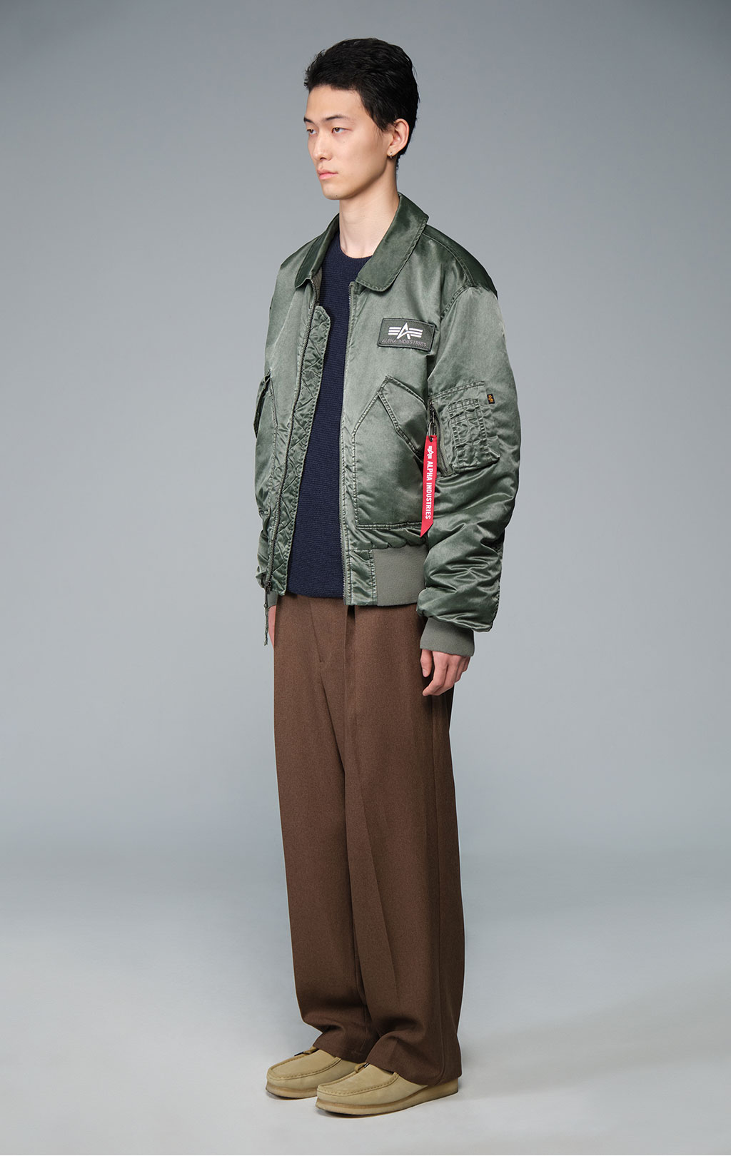 Куртка лётная ALPHA INDUSTRIES CWU 45/P HERITAGE FIT FLIGHT JACKET (BATTLEWASH) FW 26/27 deep forest 