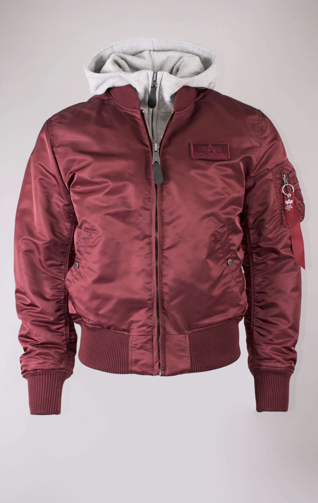 Куртка-бомбер лётная ALPHA INDUSTRIES D-Tec MA-1 burgundy 