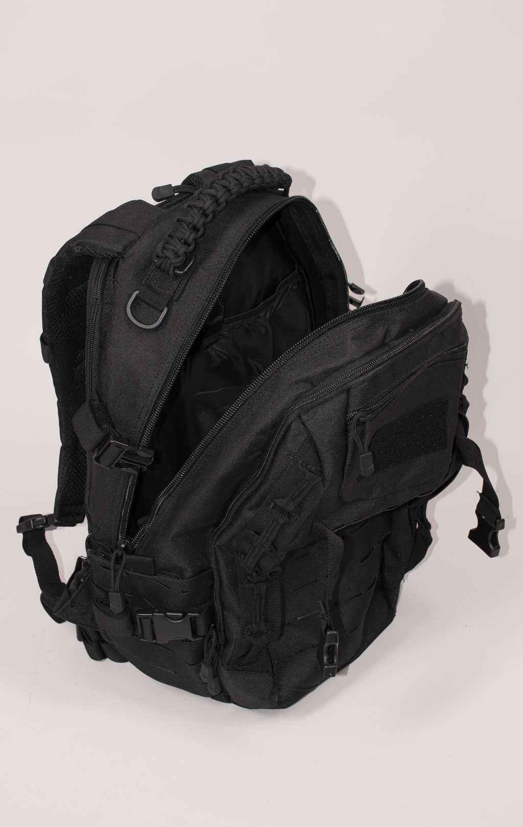 Рюкзак тактический 30L front laser cut, paracord black BS-544 Китай