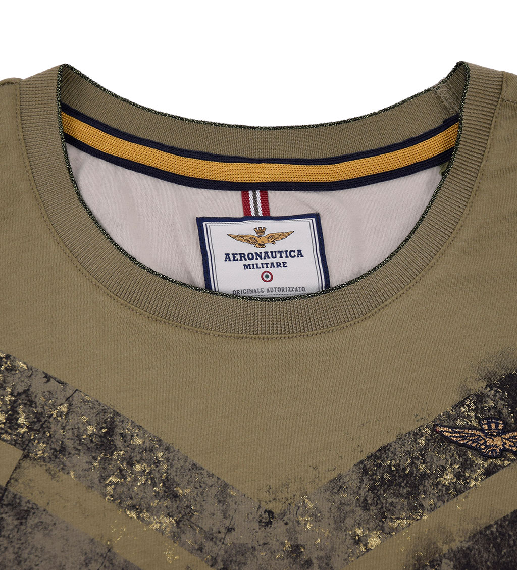 Женская футболка AERONAUTICA MILITARE SS19 verde militare (TS 1584) 