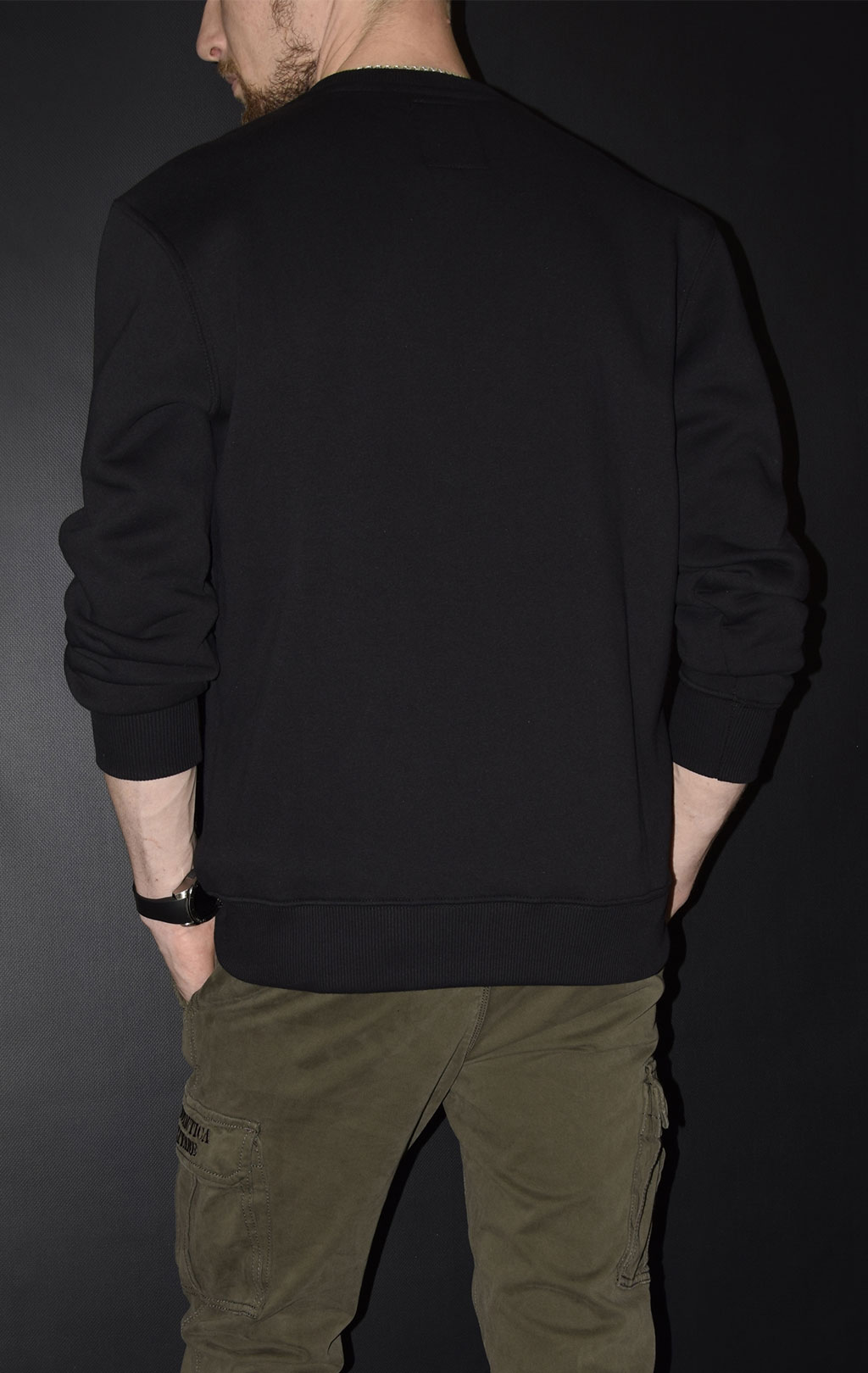 Свитшот ALPHA INDUSTRIES BASIC SWEATER SMALL LOGO big size black 