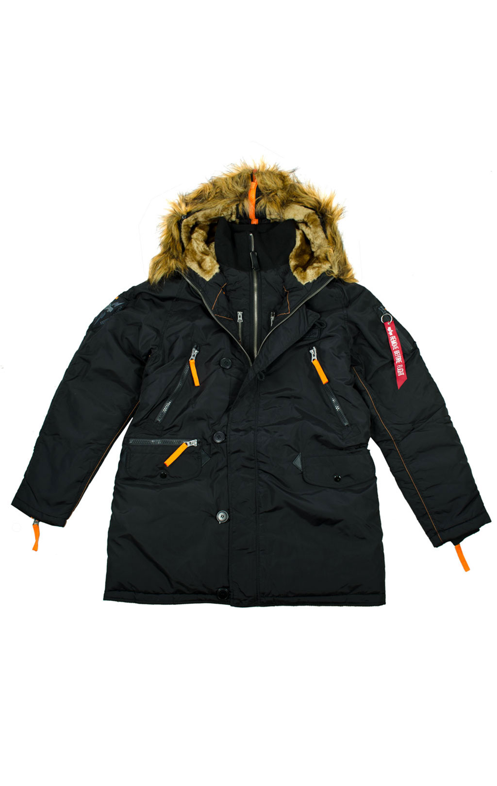 Аляска ALPHA INDUSTRIES PPS big size N-3B black/orange 