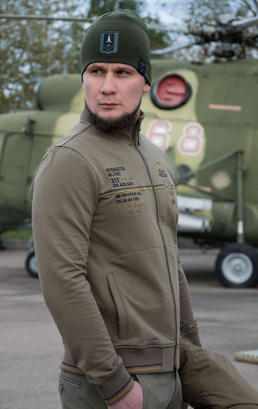 Олимпийка AERONAUTICA MILITARE FW 21/22/TR verde militare (FE 1633) 