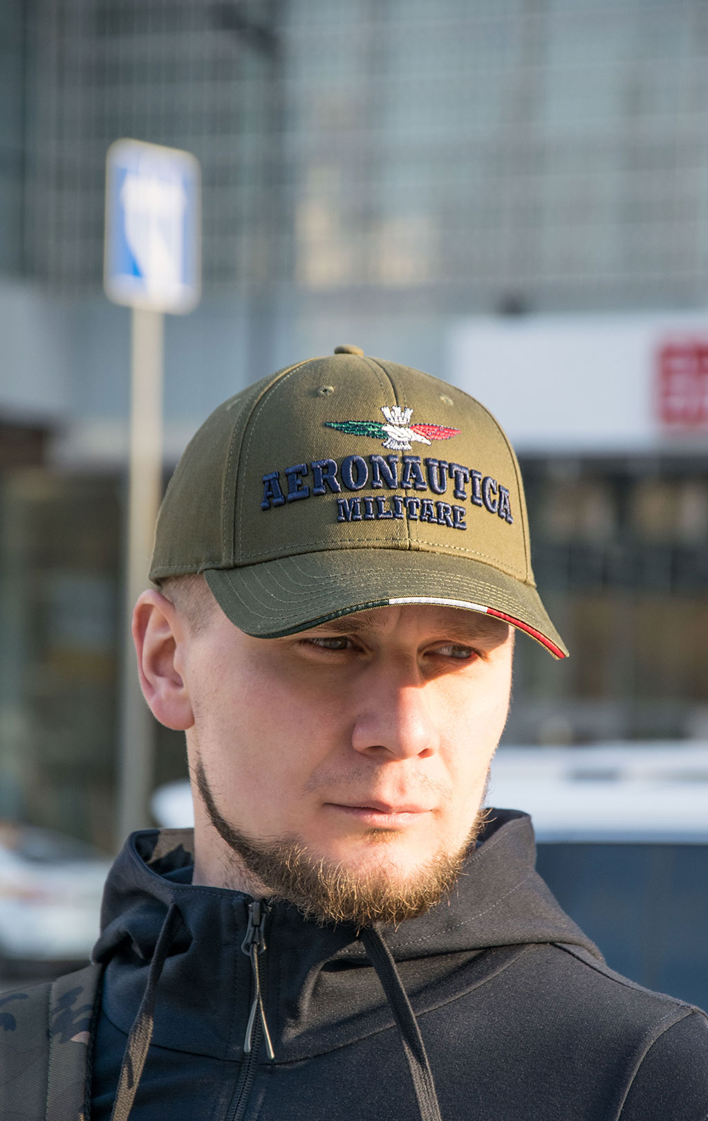 Бейсболка AERONAUTICA MILITARE SS 23/CN verde militare (HA 1136) 