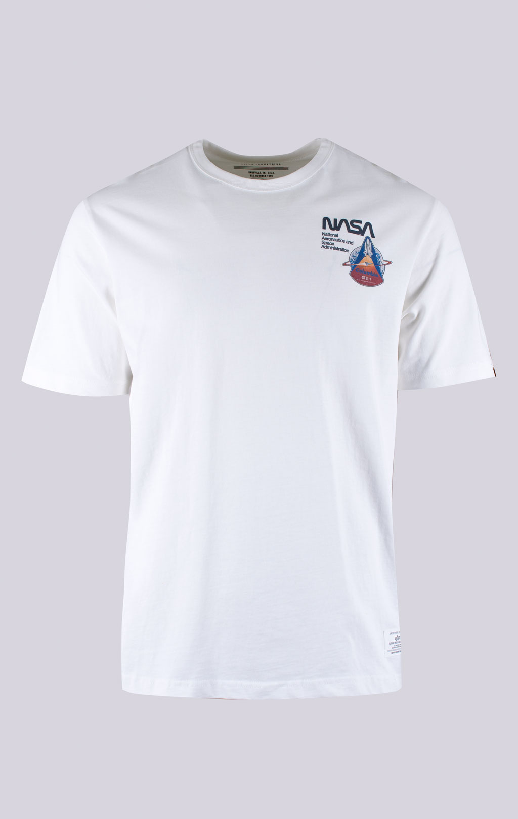 Футболка ALPHA INDUSTRIES NASA COLUMBIA TEE плотная FW 21/22 white 