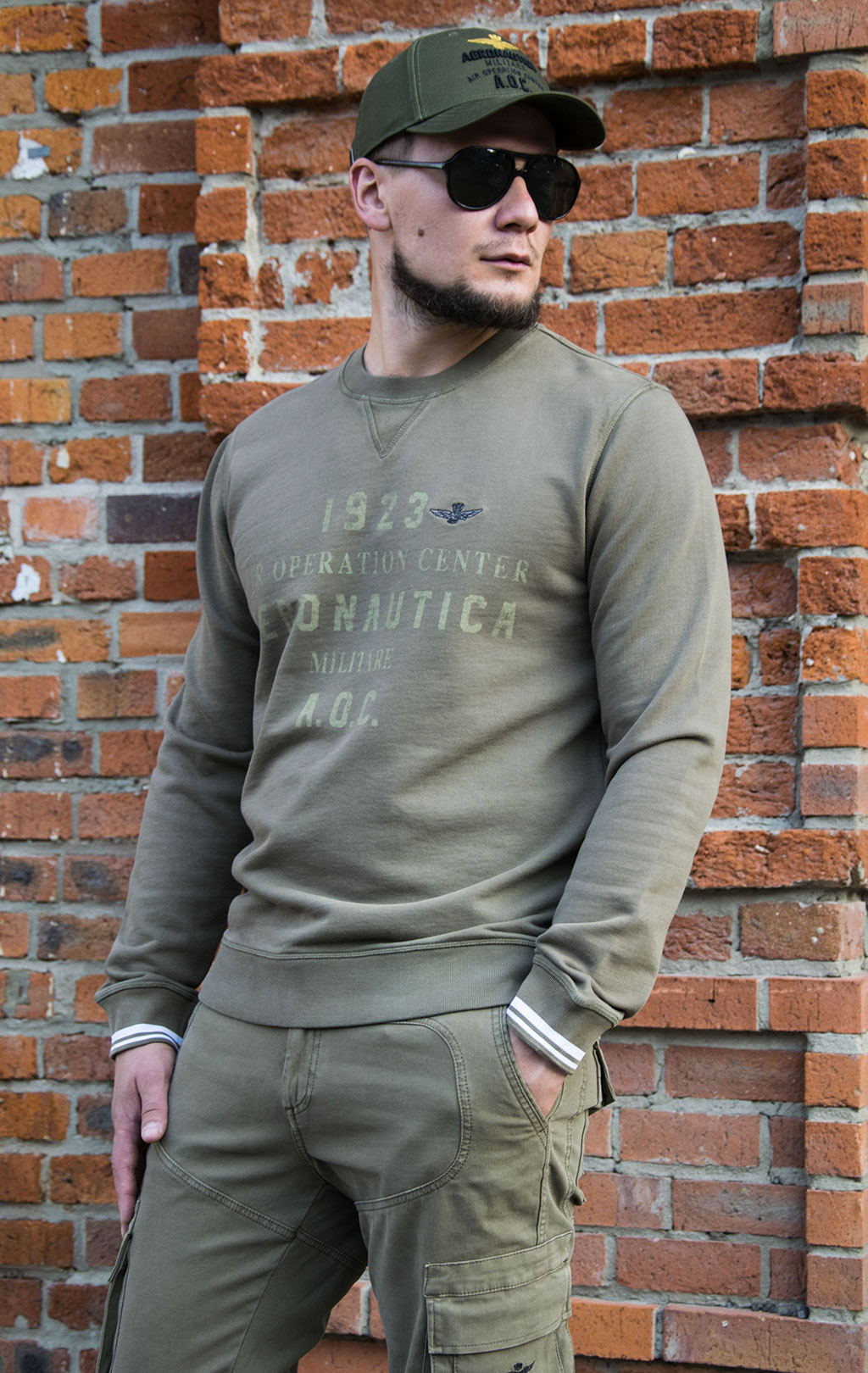 Свитшот AERONAUTICA MILITARE FW 21/22/IN verde militare (FE 1575) 