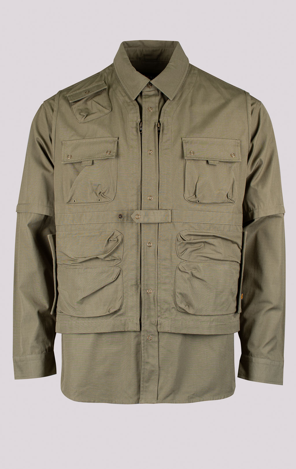 Ветровка трансформер ALPHA INDUSTRIES C-1 MOD SHIRT JACKET SS 24 m OG-107 green 