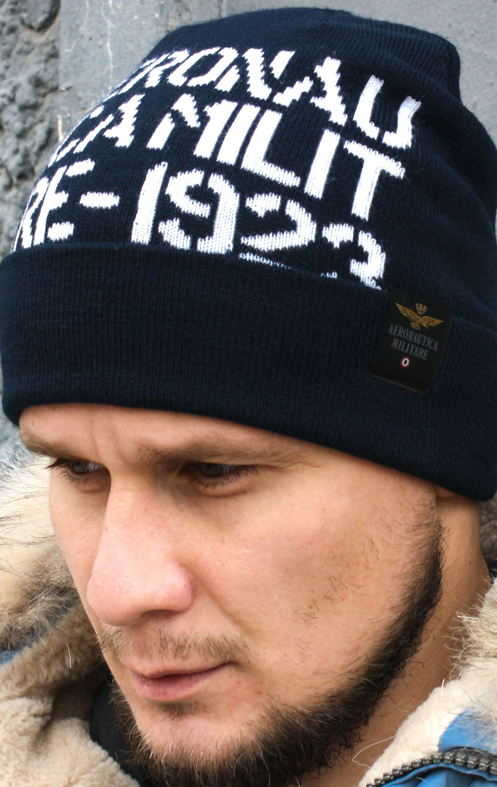 Шапка вязаная AERONAUTICA MILITARE FW 20/21/CZ blue navy (CU 024)