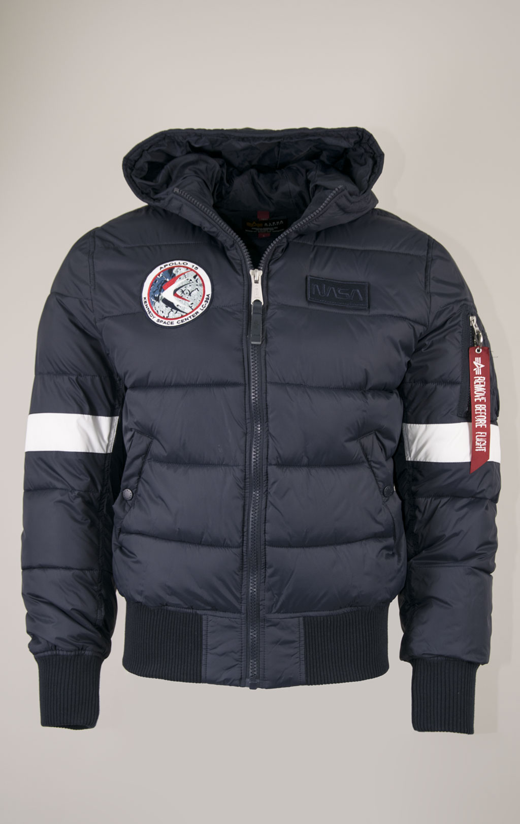 Куртка ALPHA INDUSTRIES HOODED PUFFER FD NASA rep. blue 