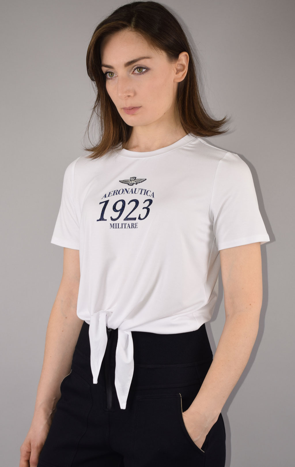 Женская футболка AERONAUTICA MILITARE SS 22/IT bianco ottico (TS 1985) 