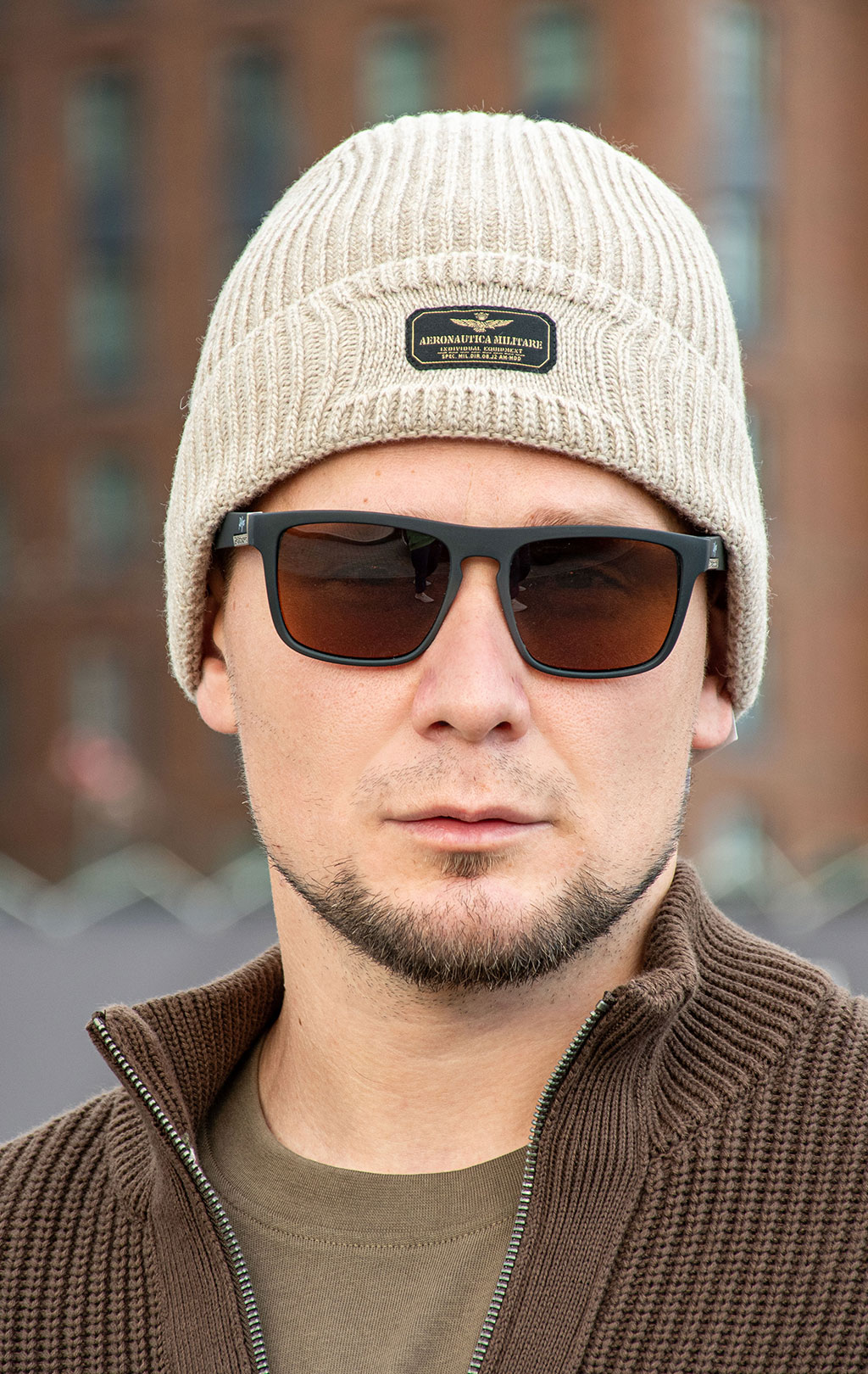 Шапка вязаная AERONAUTICA MILITARE FW 26/27/IT otter beige melange (CU 0096) 
