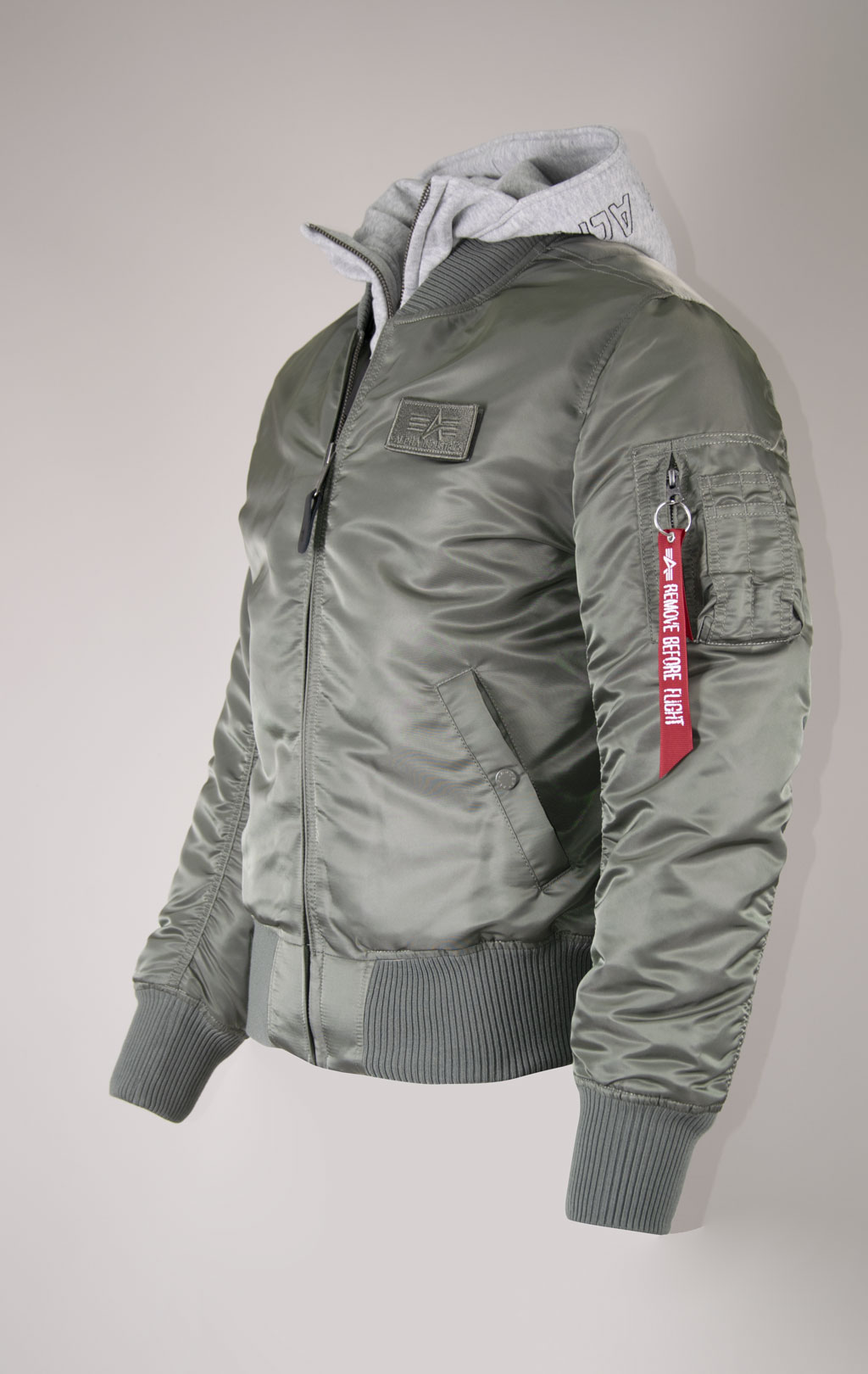 Ветровка-бомбер ALPHA INDUSTRIES TT HOOD MA-1 vintage green 