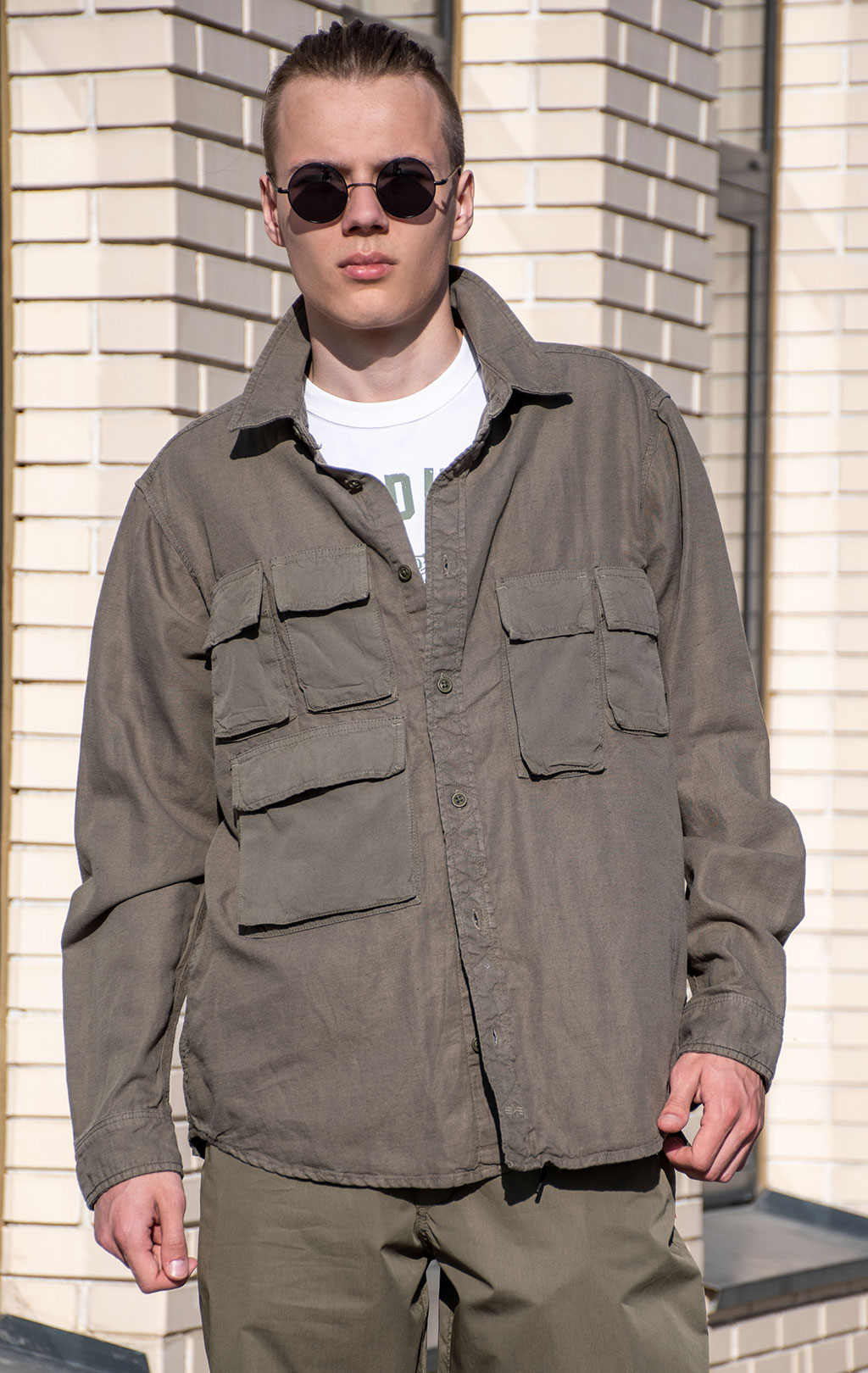 Рубашка ALPHA INDUSTRIES LONG SLEEVE MULTI POCKET SHIRT SS 24 m OG-107 green 