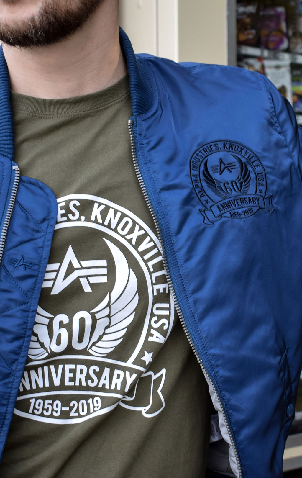 Бомбер ALPHA INDUSTRIES 60TH ANNIVERSARY MA-1 new navy 