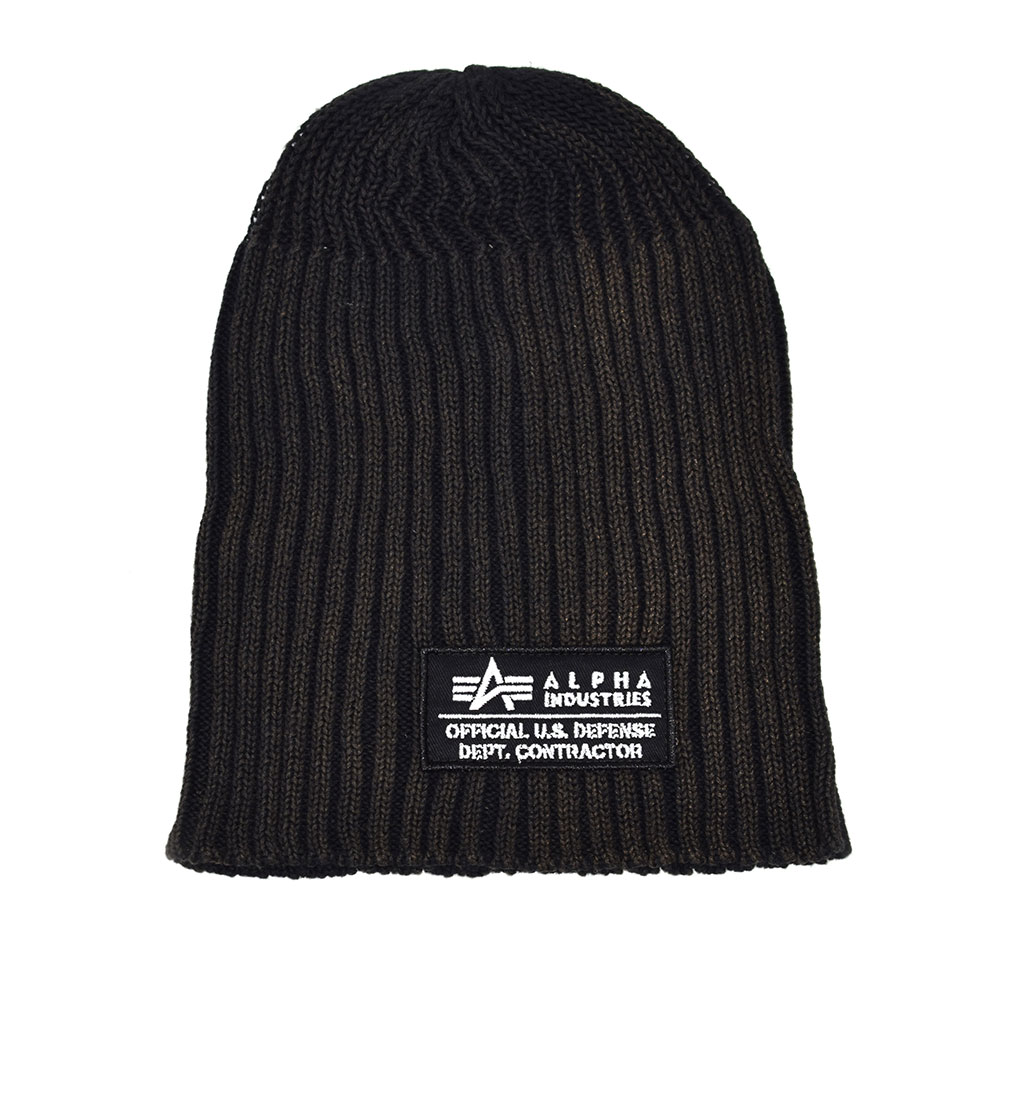 Шапка ALPHA INDUSTRIES HEAVY RIB BEANIE II black 