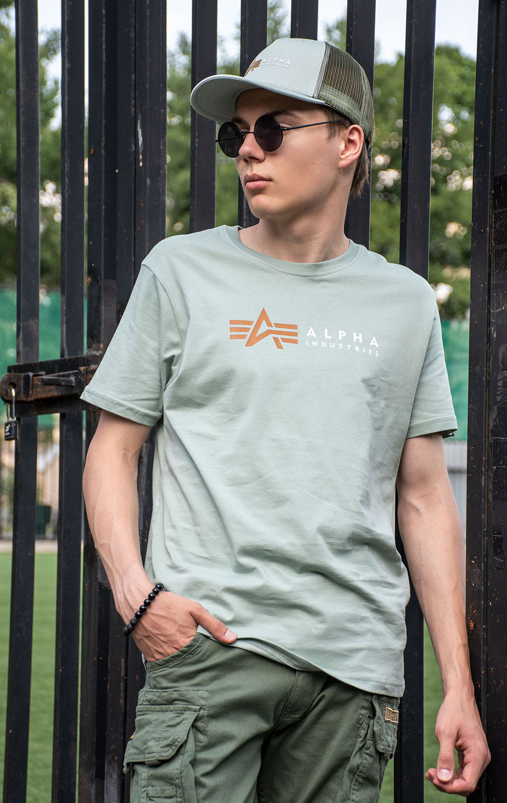 Футболка ALPHA INDUSTRIES ALPHA LABEL T dusty green 