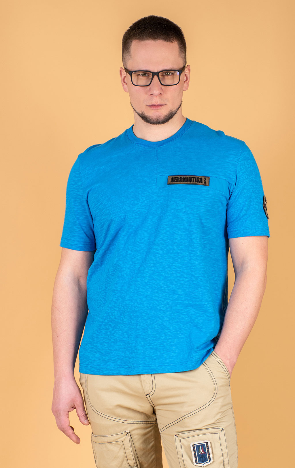 Футболка AERONAUTICA MILITARE SS 25 m/TR brilliant blue (TS 2425) 