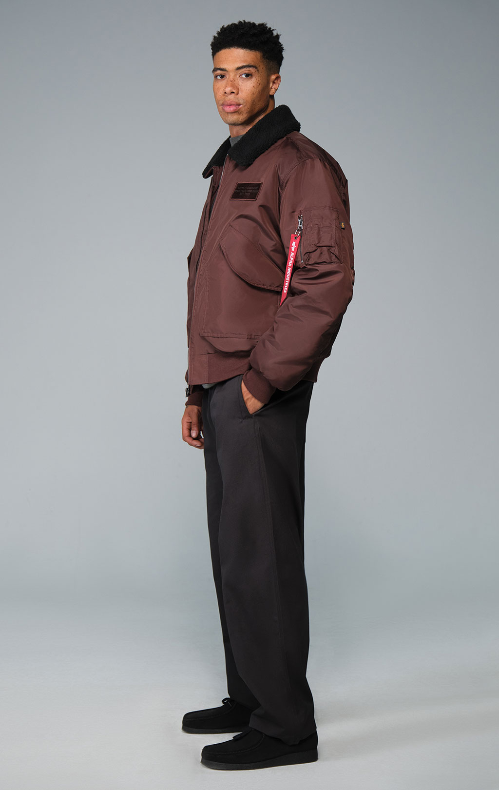Куртка лётная ALPHA INDUSTRIES CWU 45/P RELAXED FIT FLIGHT JACKET (OXFORD SC) FW 26/27 cocoa 