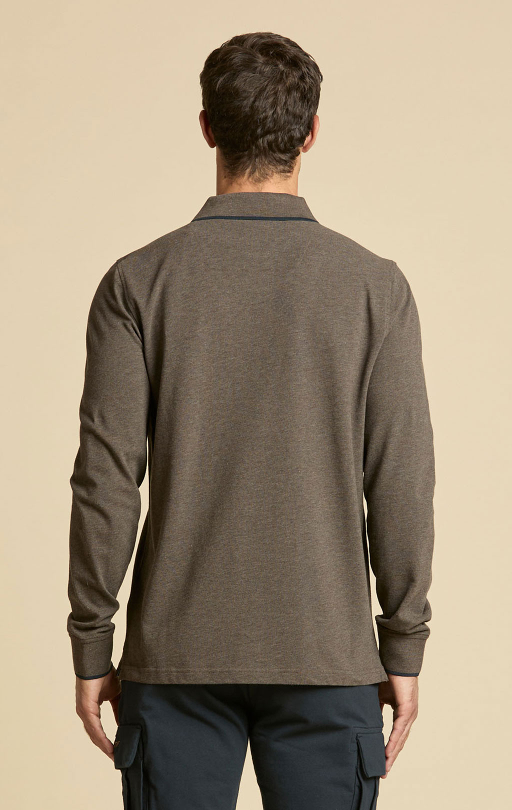 Поло-лонгслив AERONAUTICA MILITARE FW 26/27/TR brown melange (PO 1653) 