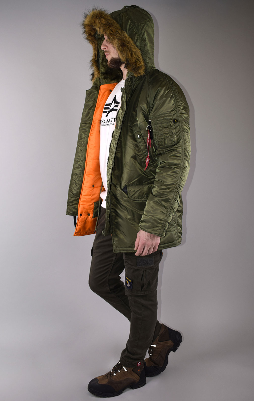 Аляска ALPHA INDUSTRIES SLIM FIT GEN-I N-3B sage/orange 