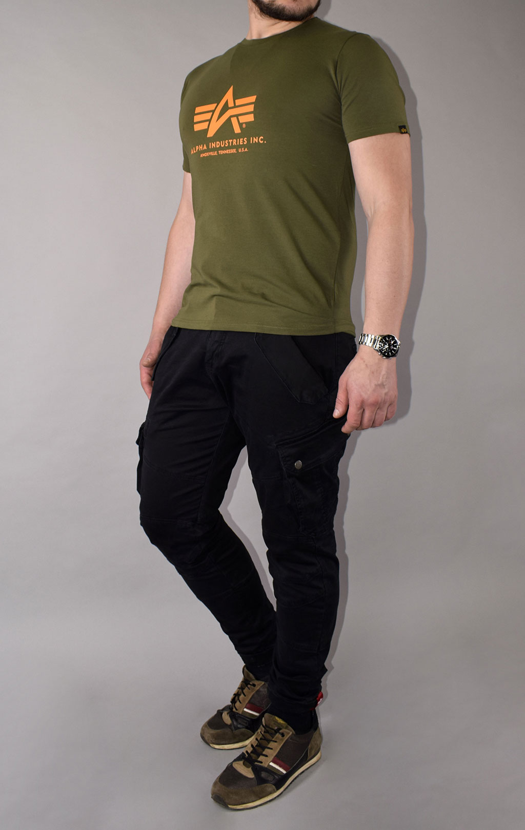 Футболка ALPHA INDUSTRIES BASIC BODY dark green 