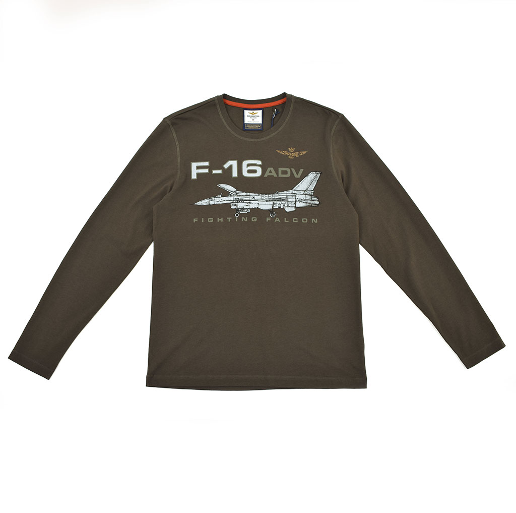 Лонгслив AERONAUTICA MILITARE FW 19/20 verde marcio (TS 1668) 