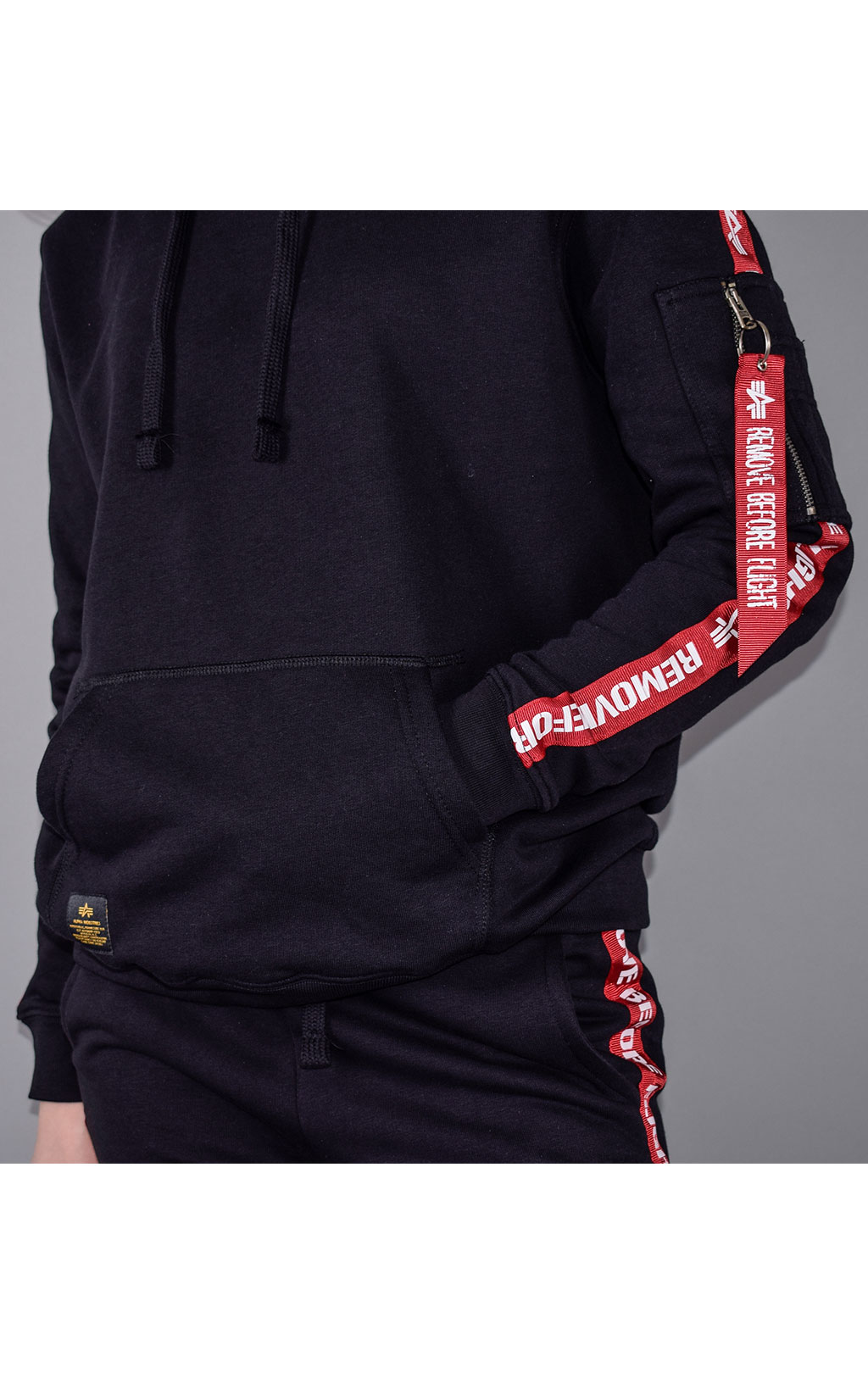 Женская толстовка ALPHA INDUSTRIES RBF TAPE HOODY black 