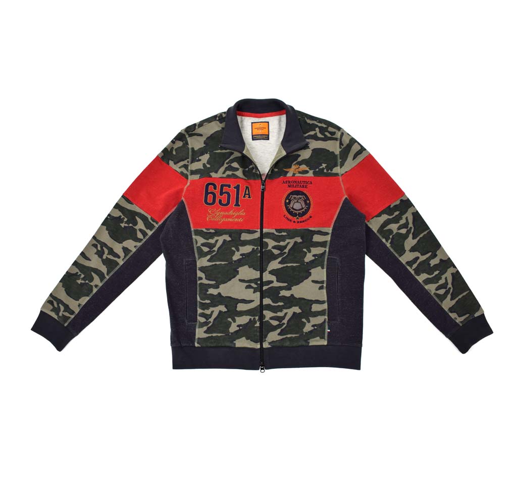 Толстовка AERONAUTICA MILITARE SS 20/IN camouflage/rosso/blue navy (FE 1489) 