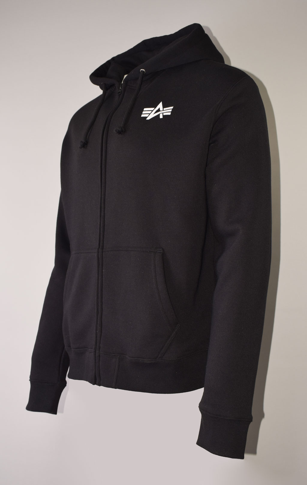 Толстовка ALPHA INDUSTRIES SMALL LOGO FULL-ZIP HOODIE black 