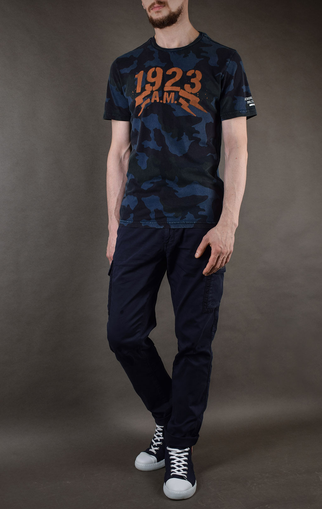 Футболка AERONAUTICA MILITARE SS19 camouflage blue (TS 1603) 