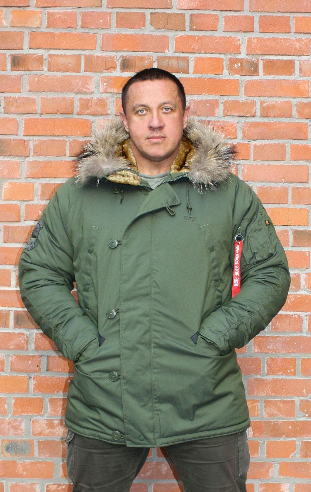 Аляска ALPHA INDUSTRIES EXPLORER big size натур. мех dark green 