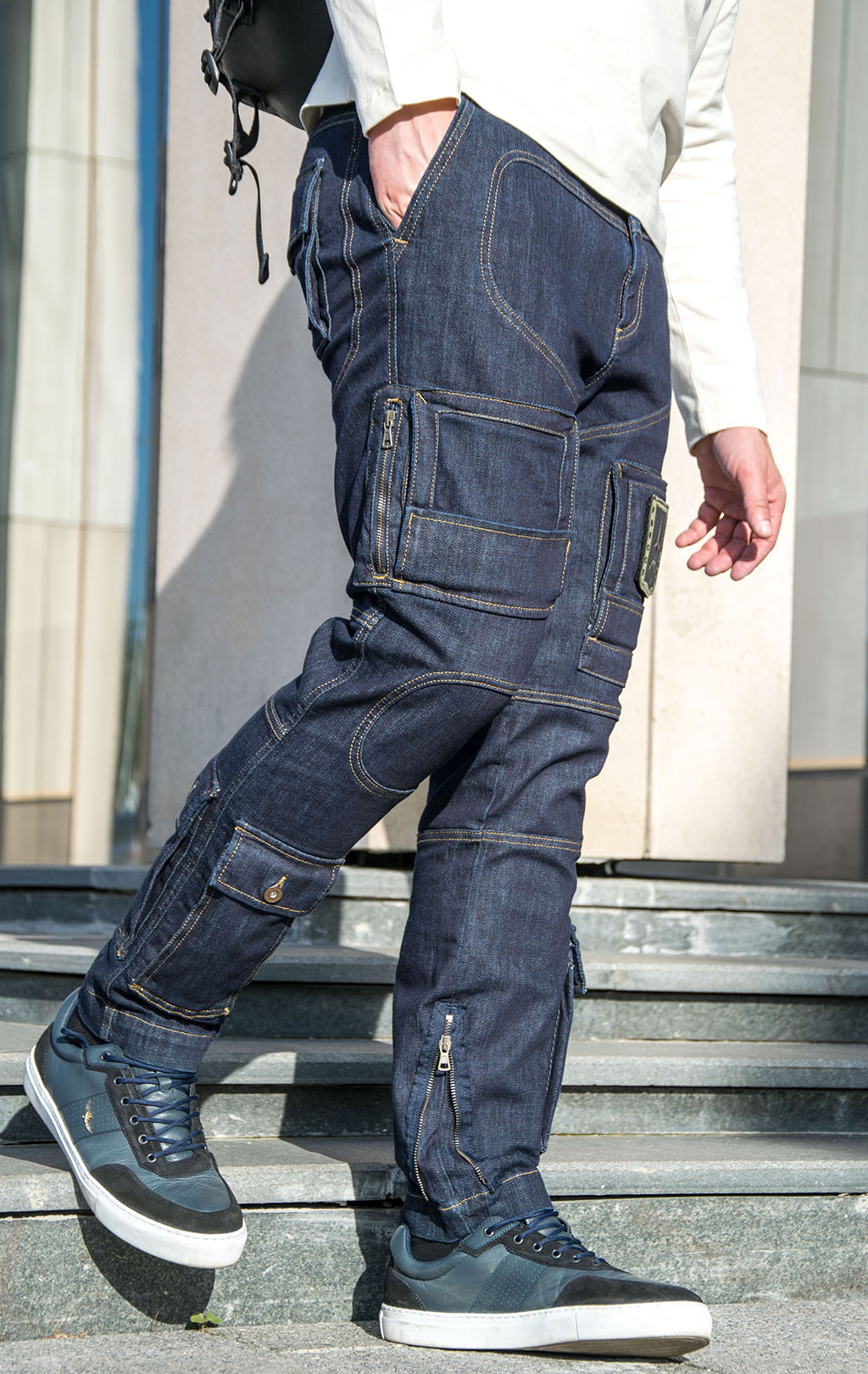 Джинсы-карго AERONAUTICA MILITARE ANTI-G плотные FW 23/24/AL dark denim wash (PA 939) 