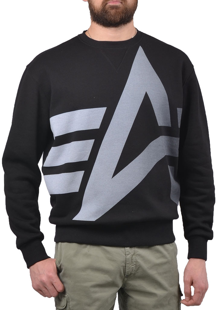 Свитшот ALPHA INDUSTRIES BIG LOGO CREW NECK black 