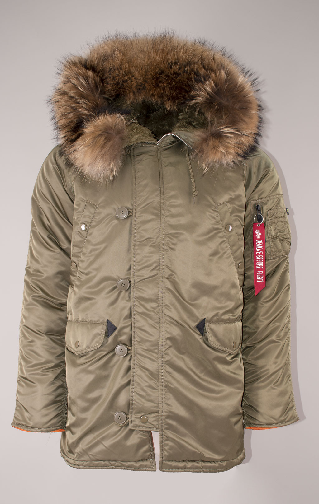Аляска ALPHA INDUSTRIES SLIM FIT GEN-I N-3B натур. мех vintage olive/orange 
