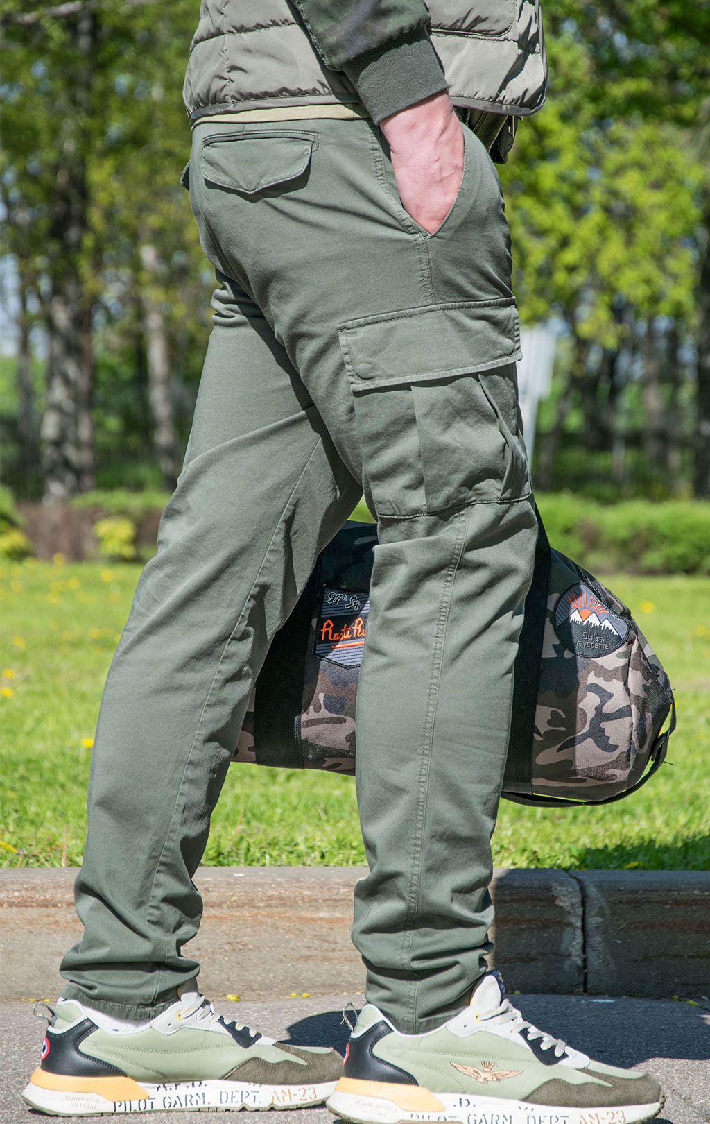 Брюки-карго AERONAUTICA MILITARE big size SS 22/AL verde militare (PA 1477) 