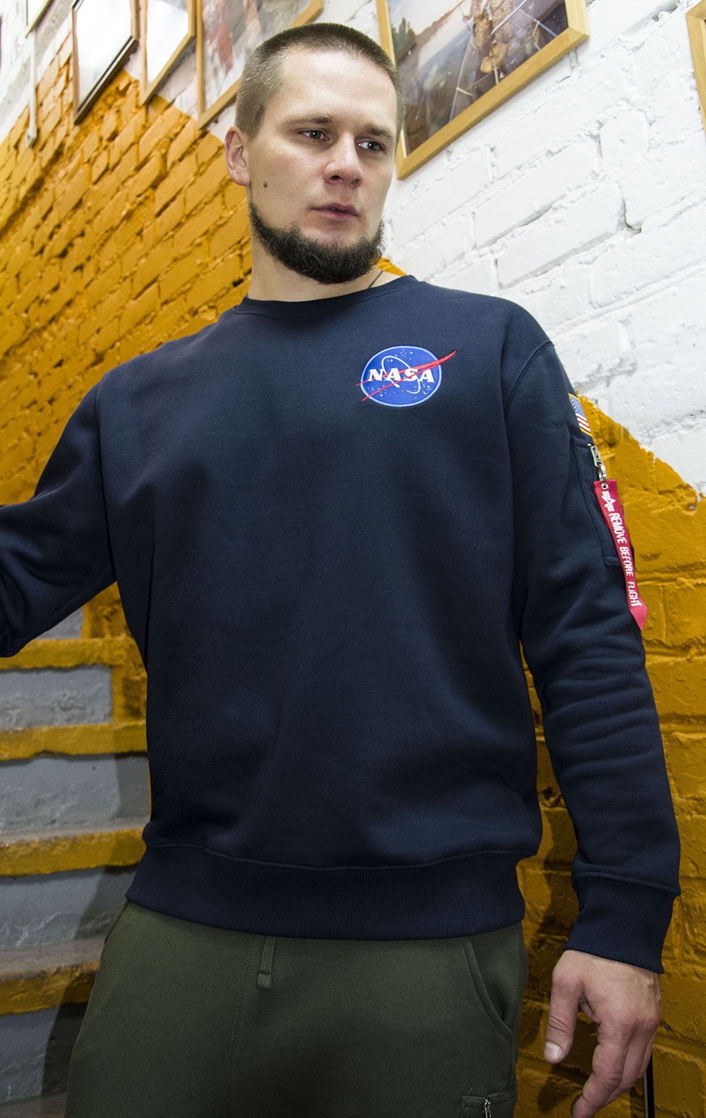 Свитшот ALPHA INDUSTRIES NASA SPACE SHUTTLE SWEATER rep. blue 